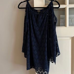 Chicos navy cold shoulder top